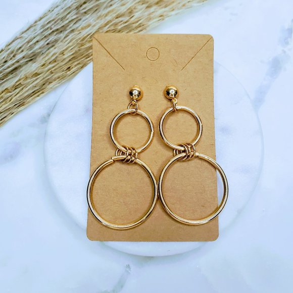 Jewelry - 5 for $25 Gold Color Geometric Statement Earrings